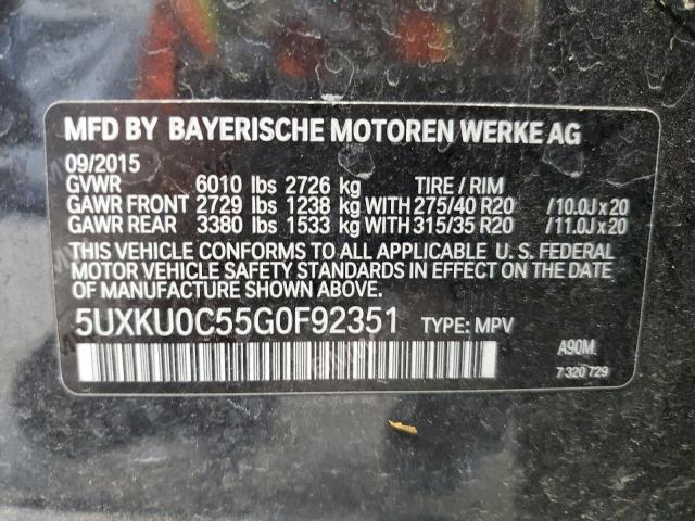 Photo 12 VIN: 5UXKU0C55G0F92351 - BMW X6 SDRIVE3 