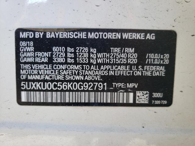 Photo 9 VIN: 5UXKU0C56K0G92791 - BMW X6 SDRIVE3 