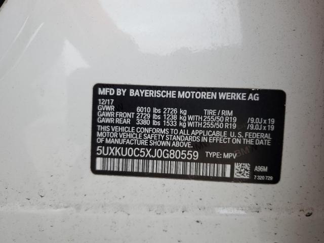 Photo 12 VIN: 5UXKU0C5XJ0G80559 - BMW X6 SDRIVE3 