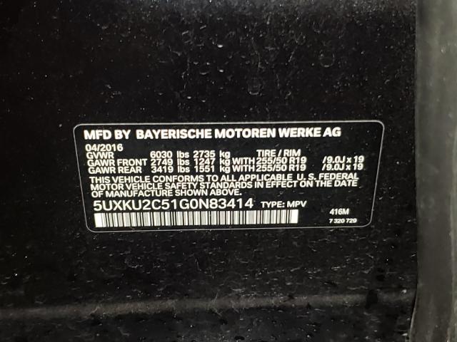 Photo 9 VIN: 5UXKU2C51G0N83414 - BMW X6 XDRIVE3 