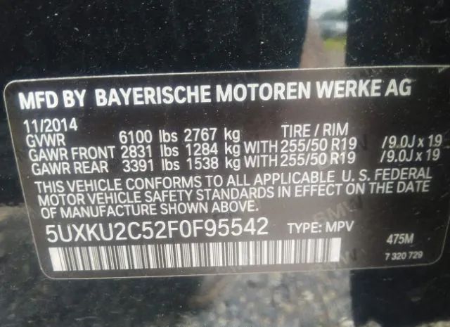 Photo 8 VIN: 5UXKU2C52F0F95542 - BMW X6 