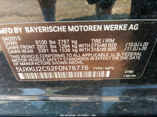 Photo 8 VIN: 5UXKU2C52F0N76776 - BMW X6 