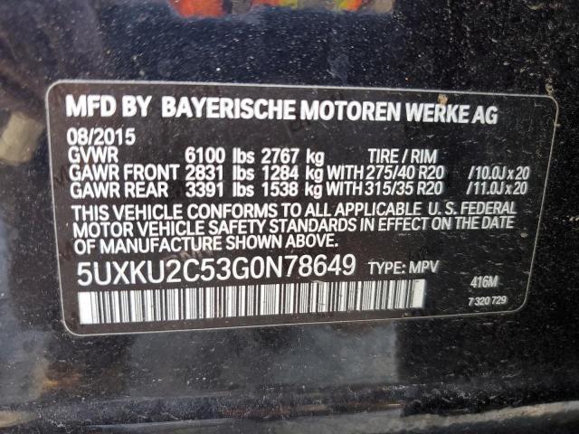 Photo 12 VIN: 5UXKU2C53G0N78649 - BMW X6 XDRIVE3 