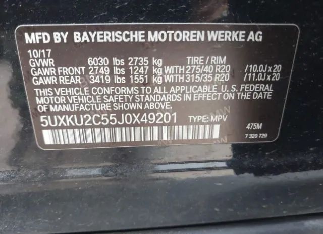 Photo 8 VIN: 5UXKU2C55J0X49201 - BMW X6 