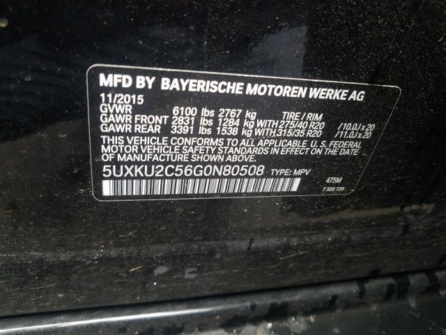 Photo 9 VIN: 5UXKU2C56G0N80508 - BMW X6 XDRIVE3 