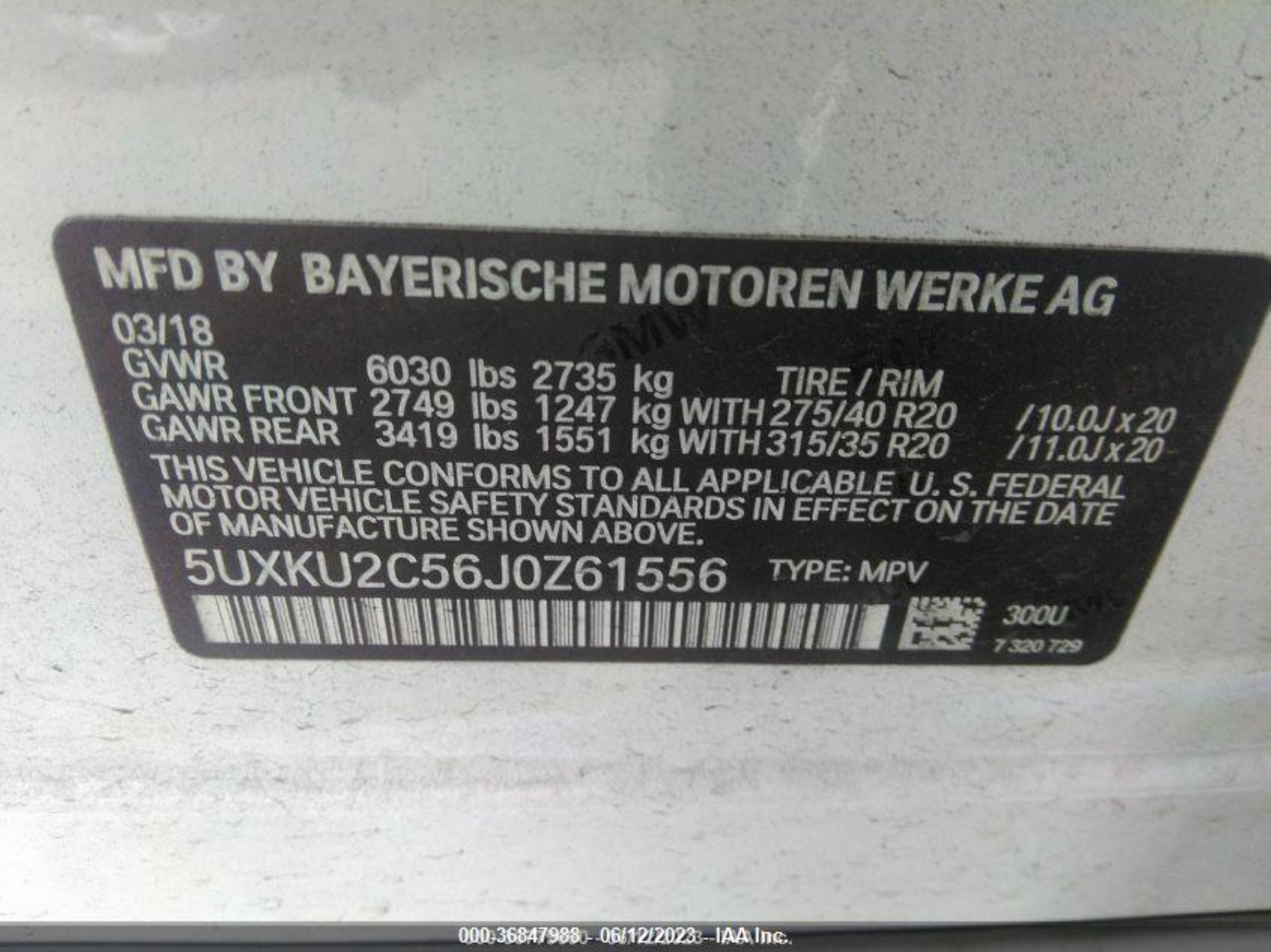 Photo 8 VIN: 5UXKU2C56J0Z61556 - BMW X6 