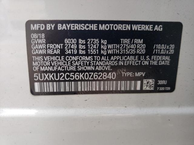 Photo 13 VIN: 5UXKU2C56K0Z62840 - BMW X6 XDRIVE3 