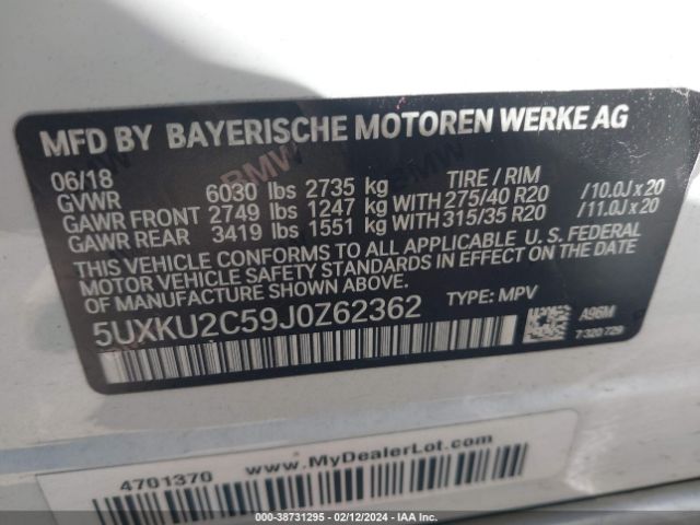 Photo 8 VIN: 5UXKU2C59J0Z62362 - BMW X6 