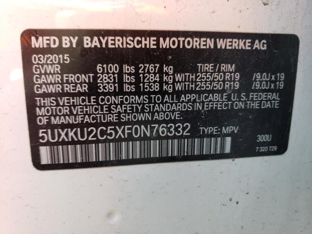 Photo 12 VIN: 5UXKU2C5XF0N76332 - BMW X6 XDRIVE3 