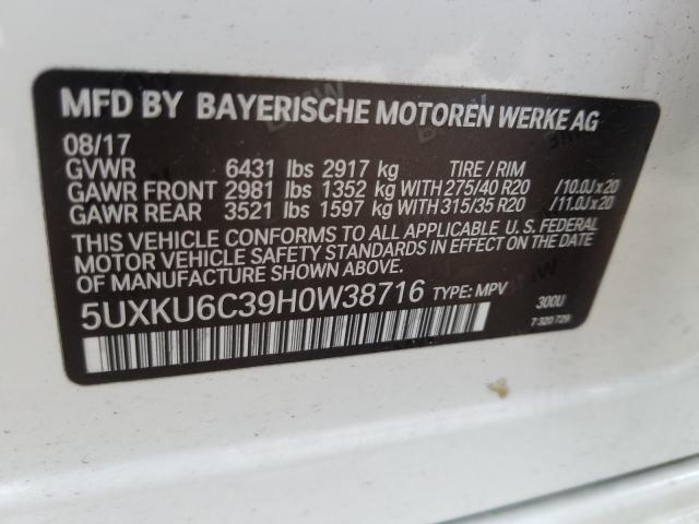 Photo 9 VIN: 5UXKU6C39H0W38716 - BMW X6 XDRIVE5 