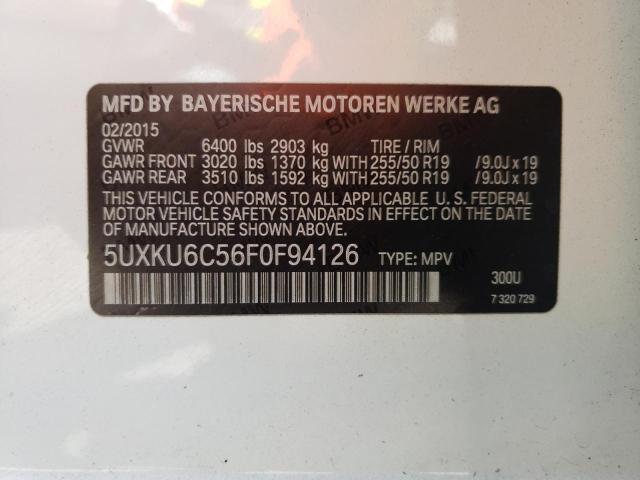 Photo 9 VIN: 5UXKU6C56F0F94126 - BMW X6 XDRIVE5 