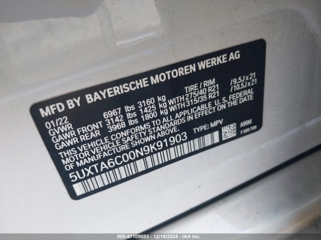 Photo 8 VIN: 5UXTA6C00N9K91903 - BMW X5 