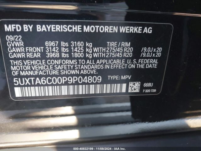 Photo 8 VIN: 5UXTA6C00P9P04809 - BMW X5 