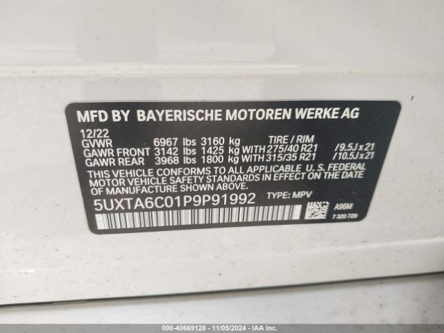 Photo 8 VIN: 5UXTA6C01P9P91992 - BMW X5 