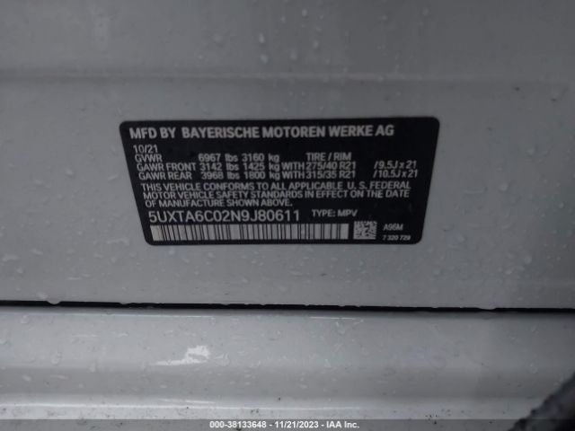 Photo 8 VIN: 5UXTA6C02N9J80611 - BMW X5 