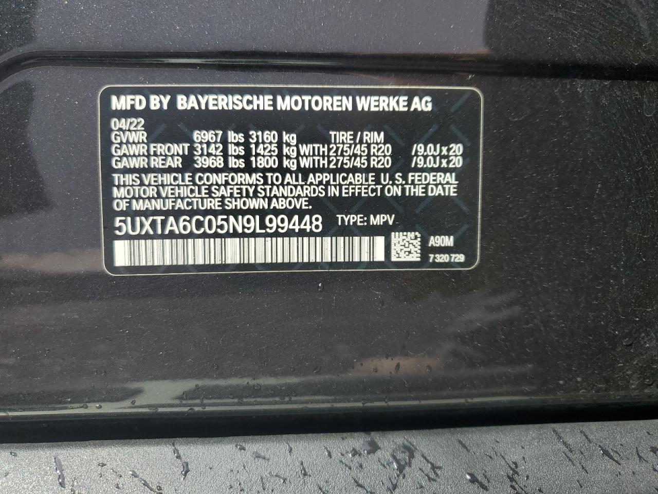 Photo 12 VIN: 5UXTA6C05N9L99448 - BMW X5 