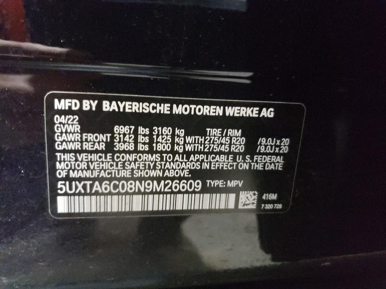 Photo 12 VIN: 5UXTA6C08N9M26609 - BMW X5 