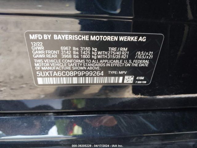 Photo 8 VIN: 5UXTA6C08P9P99264 - BMW X5 PHEV 