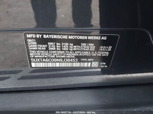 Photo 8 VIN: 5UXTA6C09N9J38453 - BMW X5 PHEV 