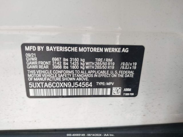 Photo 8 VIN: 5UXTA6C0XN9J54564 - BMW X5 