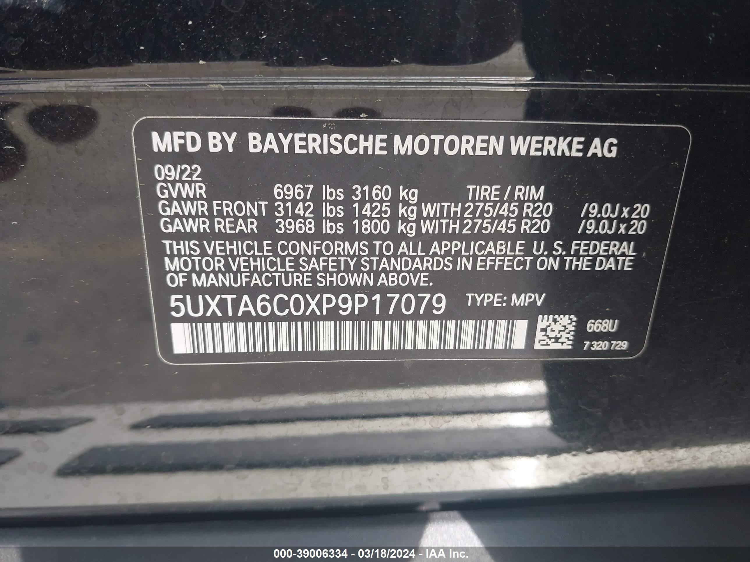 Photo 8 VIN: 5UXTA6C0XP9P17079 - BMW X5 