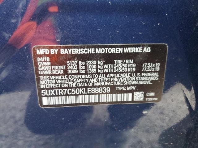 Photo 9 VIN: 5UXTR7C50KLE88839 - BMW X3 SDRIVE3 