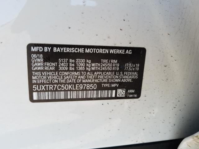 Photo 9 VIN: 5UXTR7C50KLE97850 - BMW X3 