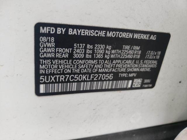 Photo 9 VIN: 5UXTR7C50KLF27056 - BMW X3 SDRIVE3 