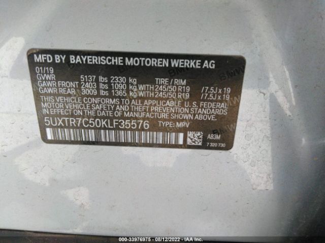 Photo 8 VIN: 5UXTR7C50KLF35576 - BMW X3 