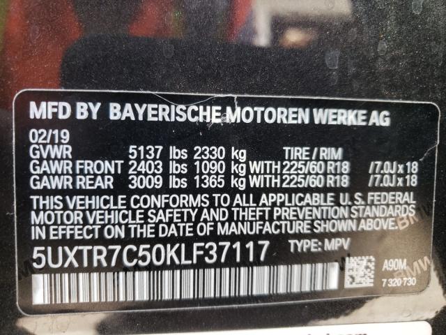 Photo 9 VIN: 5UXTR7C50KLF37117 - BMW X3 