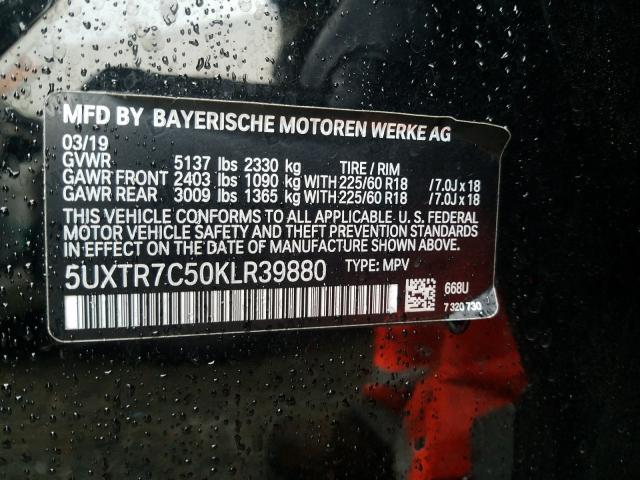 Photo 9 VIN: 5UXTR7C50KLR39880 - BMW X3 SDRIVE3 