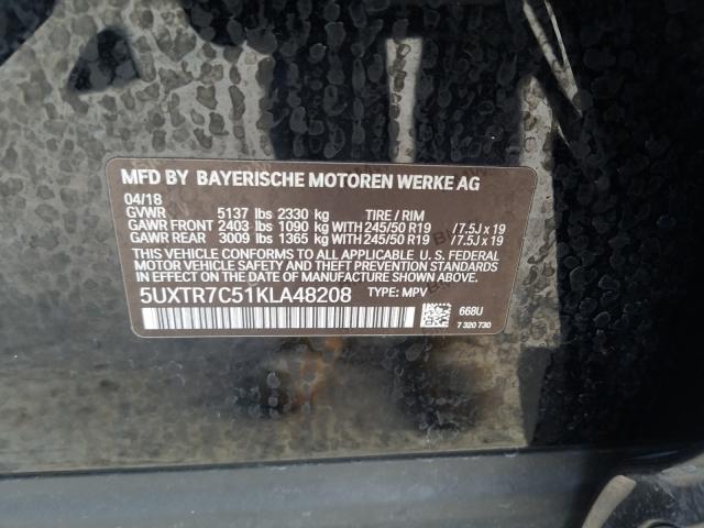 Photo 9 VIN: 5UXTR7C51KLA48208 - BMW X3 