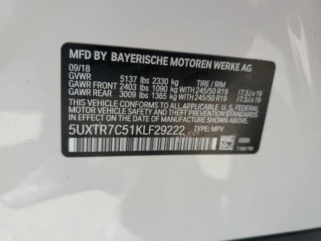 Photo 13 VIN: 5UXTR7C51KLF29222 - BMW X3 SDRIVE3 