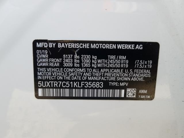 Photo 9 VIN: 5UXTR7C51KLF35683 - BMW X3 SDRIVE3 