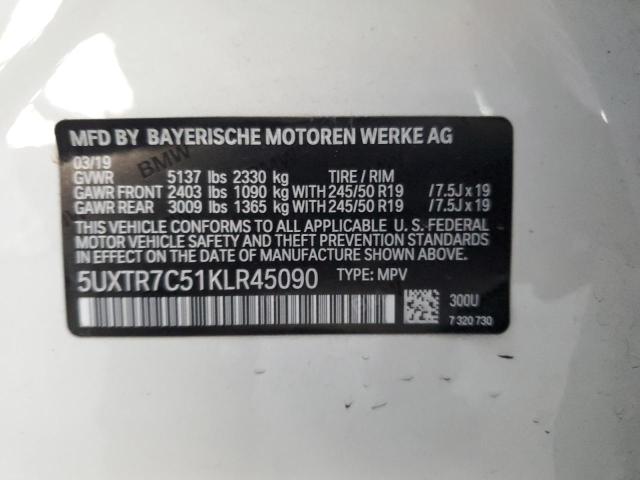 Photo 12 VIN: 5UXTR7C51KLR45090 - BMW X3 