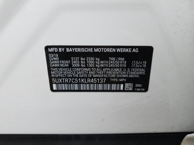 Photo 9 VIN: 5UXTR7C51KLR45137 - BMW X3 SDRIVE3 