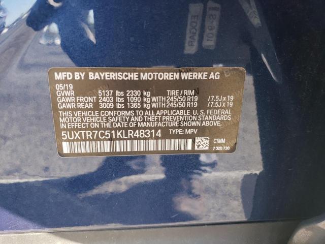 Photo 9 VIN: 5UXTR7C51KLR48314 - BMW X3 SDRIVE3 