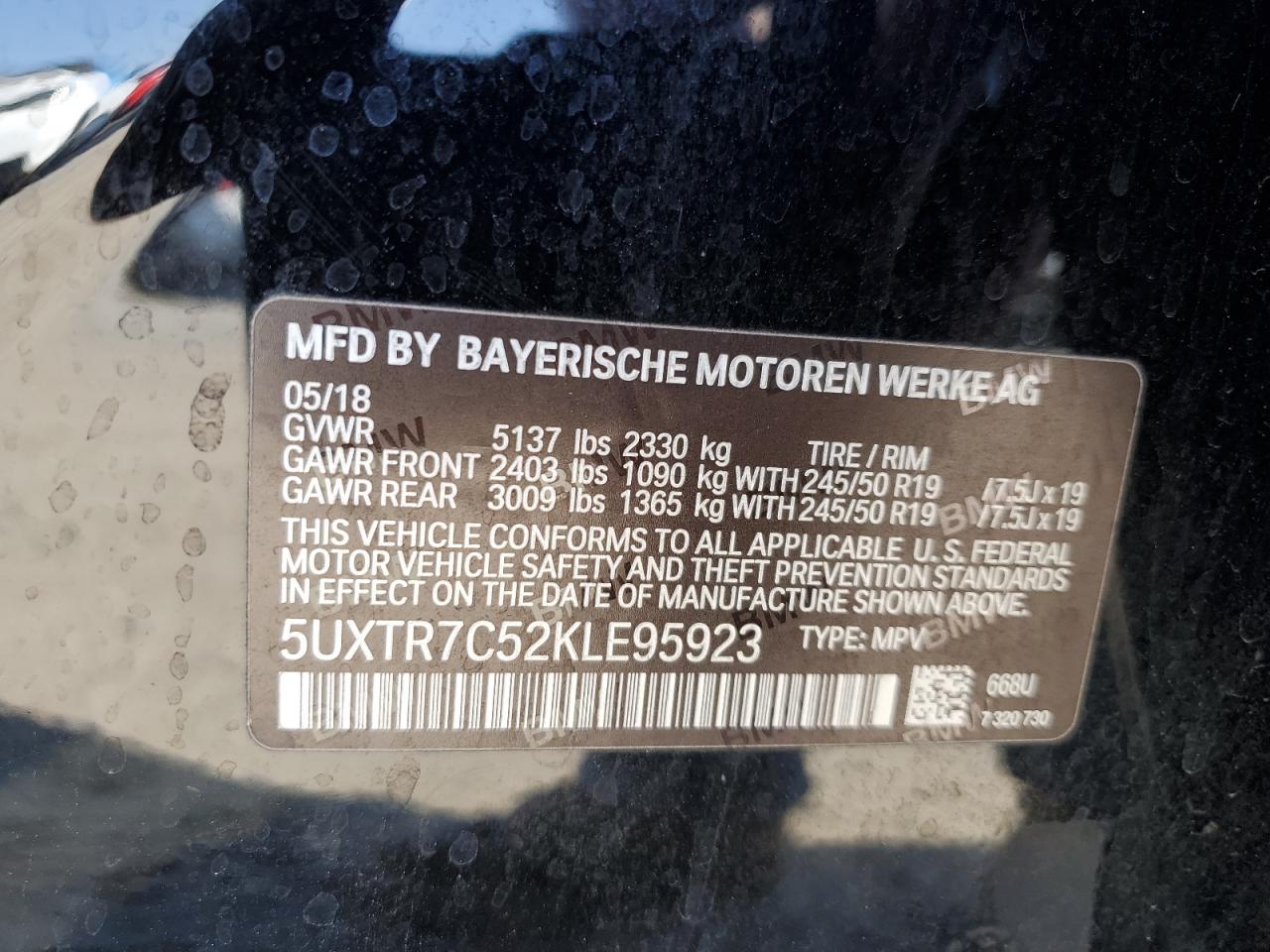 Photo 13 VIN: 5UXTR7C52KLE95923 - BMW X3 