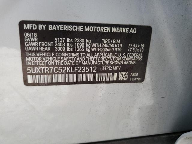 Photo 12 VIN: 5UXTR7C52KLF23512 - BMW X3 SDRIVE3 