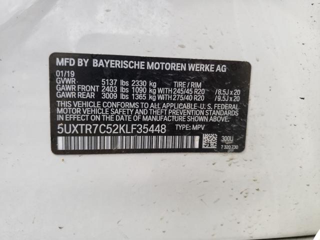 Photo 9 VIN: 5UXTR7C52KLF35448 - BMW X3 SDRIVE3 