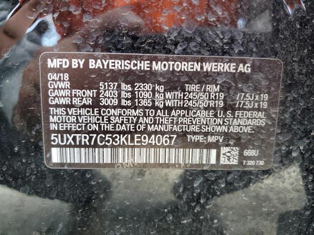 Photo 12 VIN: 5UXTR7C53KLE94067 - BMW X3 SDRIVE3 