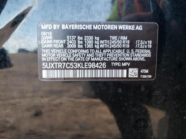 Photo 9 VIN: 5UXTR7C53KLE98426 - BMW X3 SDRIVE3 