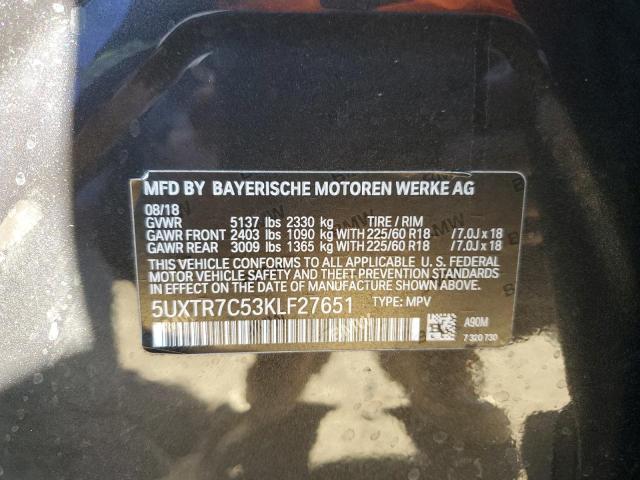 Photo 11 VIN: 5UXTR7C53KLF27651 - BMW X3 