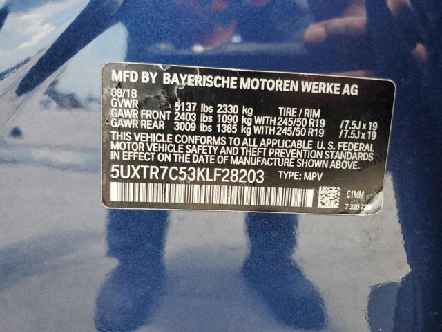 Photo 13 VIN: 5UXTR7C53KLF28203 - BMW X3 SDRIVE3 