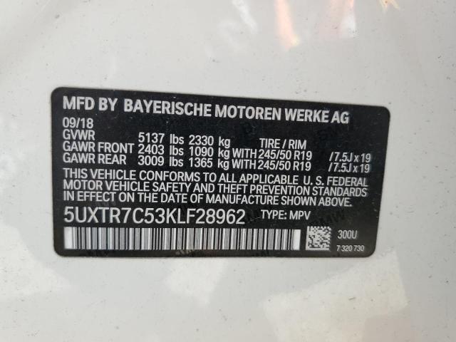 Photo 11 VIN: 5UXTR7C53KLF28962 - BMW X3 SDRIVE3 