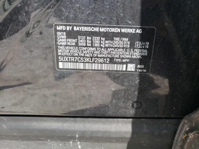 Photo 12 VIN: 5UXTR7C53KLF29612 - BMW X3 