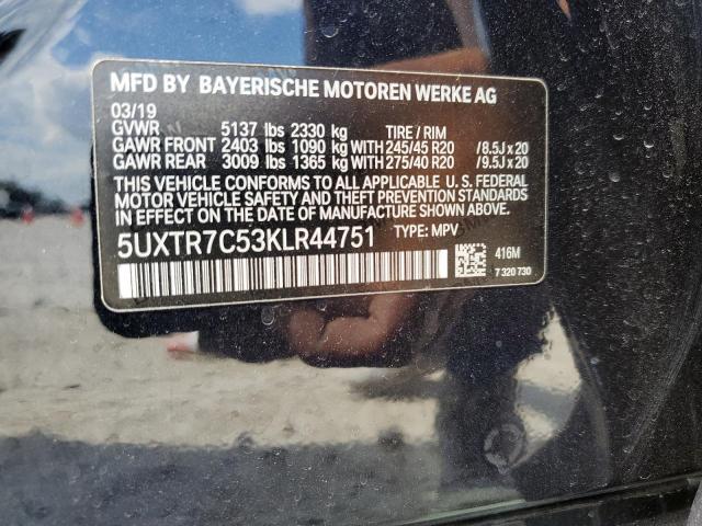 Photo 12 VIN: 5UXTR7C53KLR44751 - BMW X3 SDRIVE3 