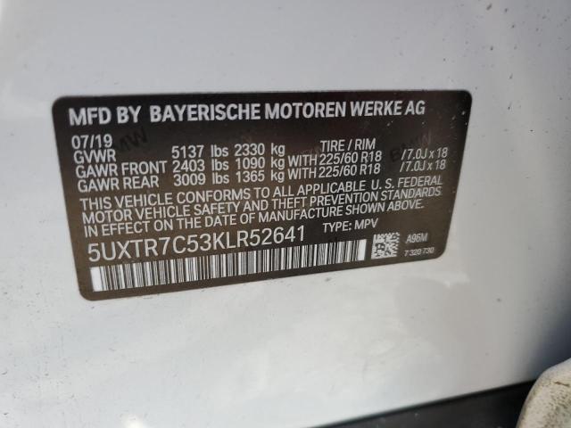 Photo 12 VIN: 5UXTR7C53KLR52641 - BMW X3 SDRIVE3 