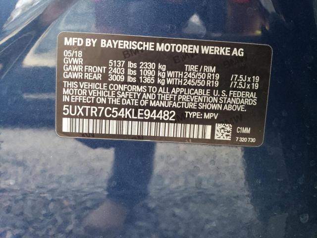 Photo 12 VIN: 5UXTR7C54KLE94482 - BMW X3 