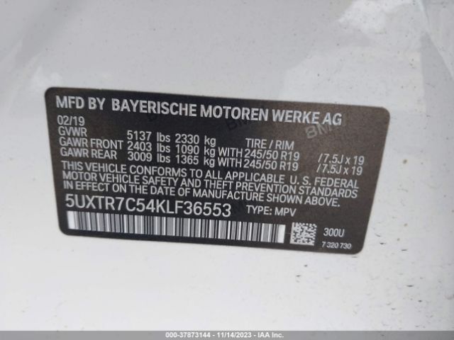 Photo 8 VIN: 5UXTR7C54KLF36553 - BMW X3 